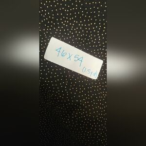 1.5 Yards Black and Gold Polka Dot Fabric